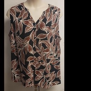 Apt 9 Sleeveless High Low Button Up V-neck Blouse